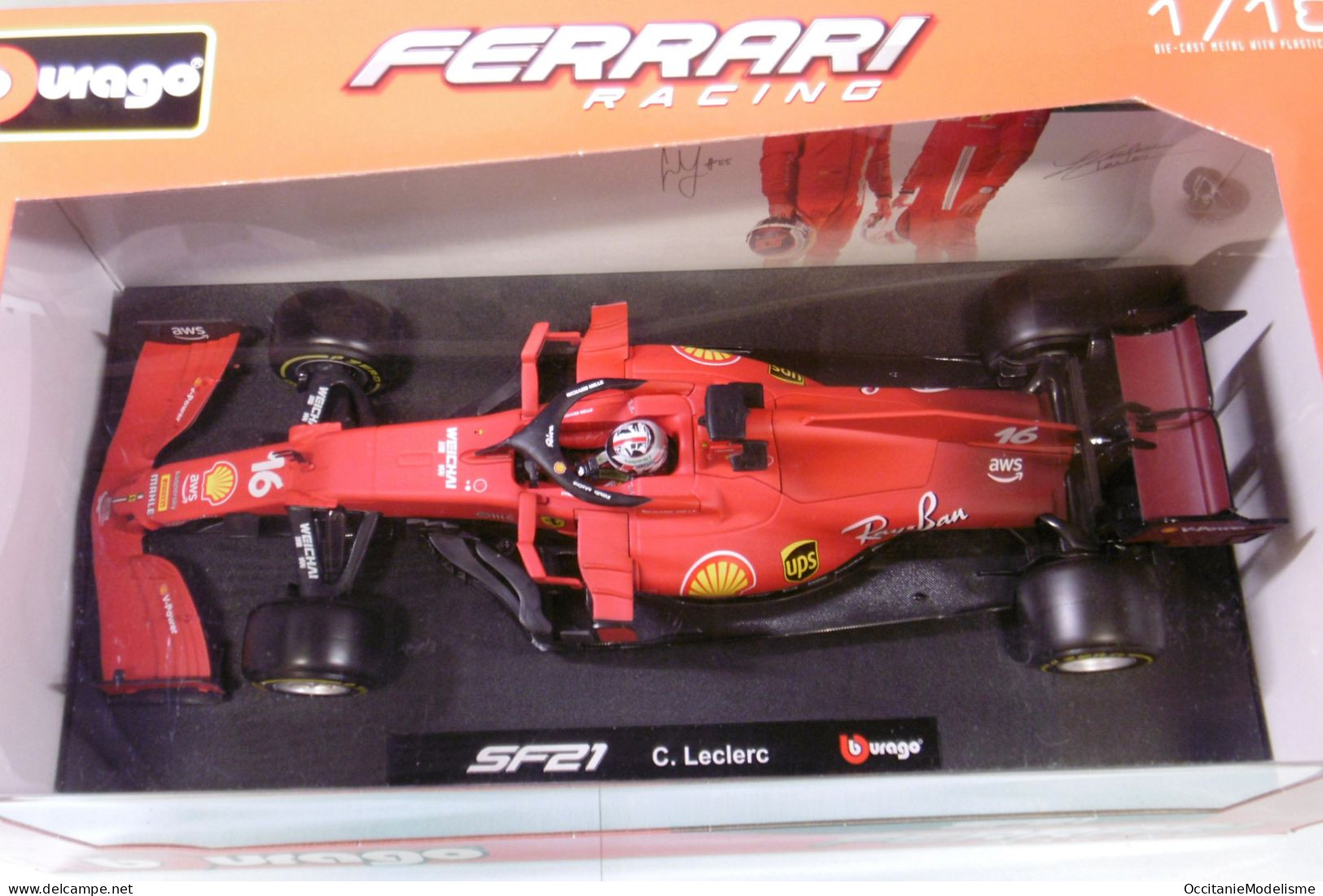 Bburago - FERRARI SF21 #16 C. Leclerc 2021 Réf. 16809 Burago Neuf NBO 1/18 - Burago