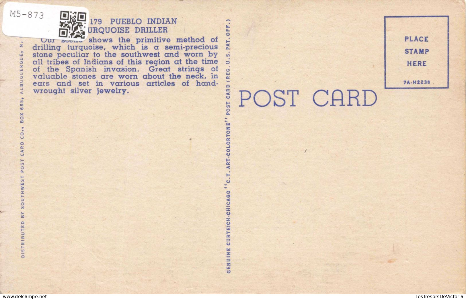 INDIENS DE L'AMÉRIQUE DU NORD - Homme Indien Réfléchissant - Colorisé  - Carte Postale Ancienne - Native Americans