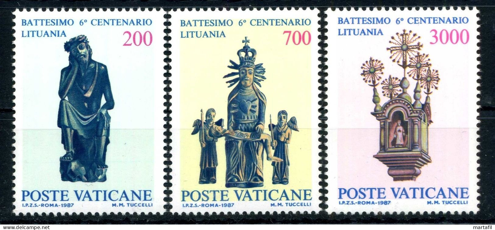 1987 VATICANO SET MNH ** Battesimo 6° Centenario Lituania - Neufs