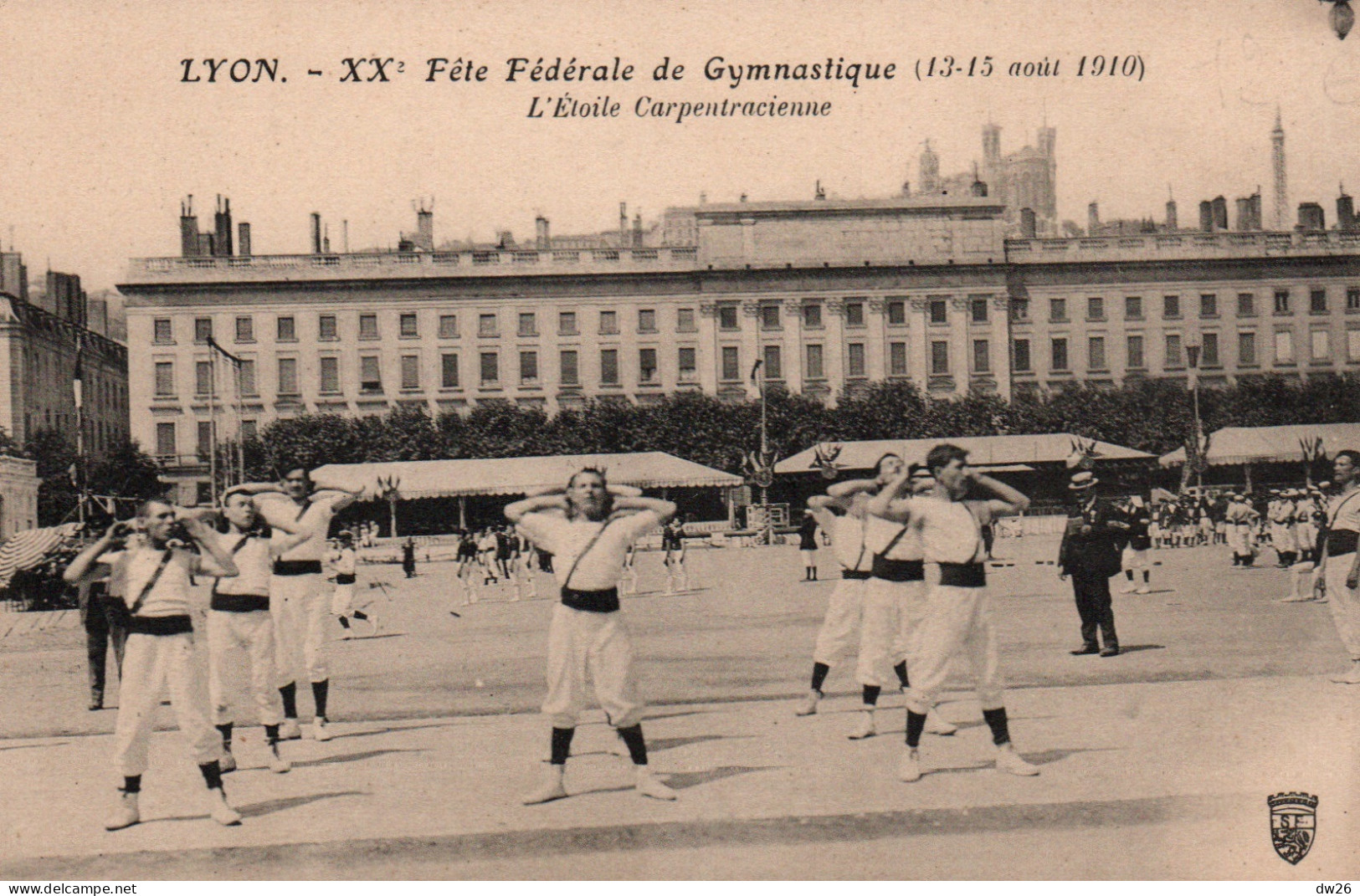 XXe Fête Fédérale De Gymnastique, Lyon 1910 - L'Etoile Carpentracienne (Carpentras) Carte Non Circulée - Gymnastics