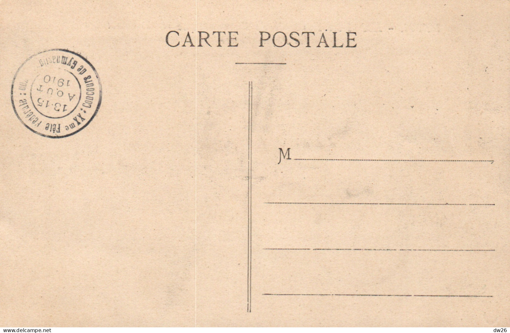 XXe Fête Fédérale De Gymnastique, Lyon 1910 - Les Paquis (Quartier De Genève) Carte S.F. Non Circulée - Gymnastiek