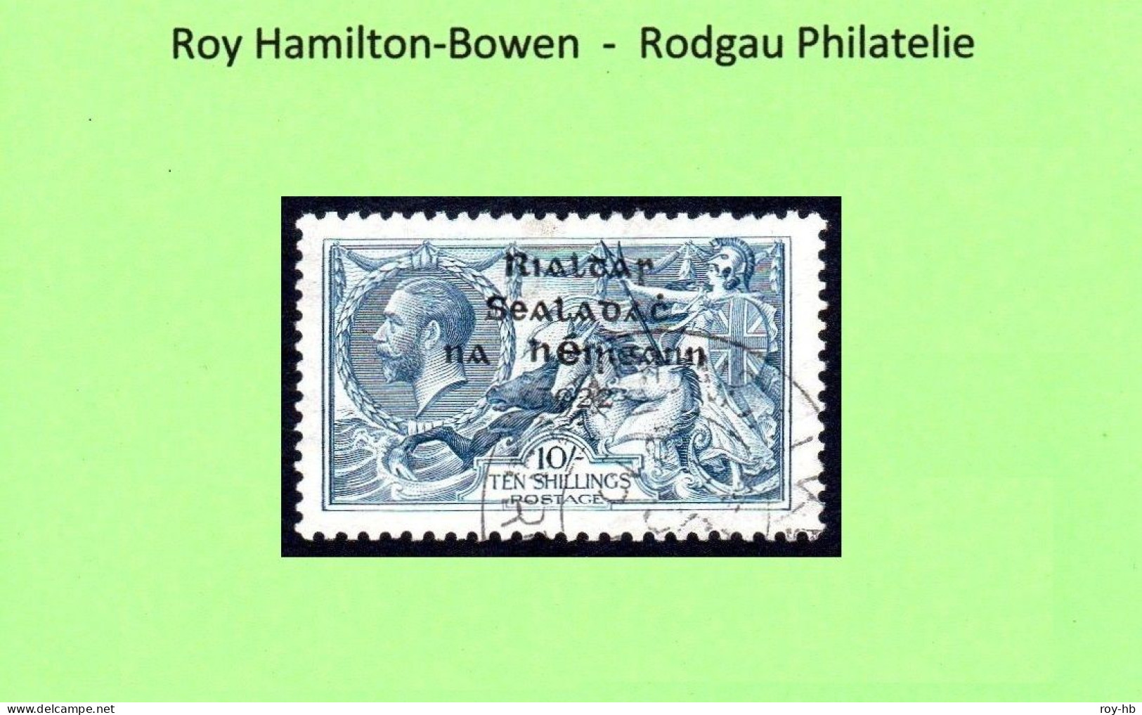 1922 10/- With Strokes Over TEN  From R.4/2, Fine "used" With Large Part Madame Joseph Bogus Cancel, Read On ..... - Usati