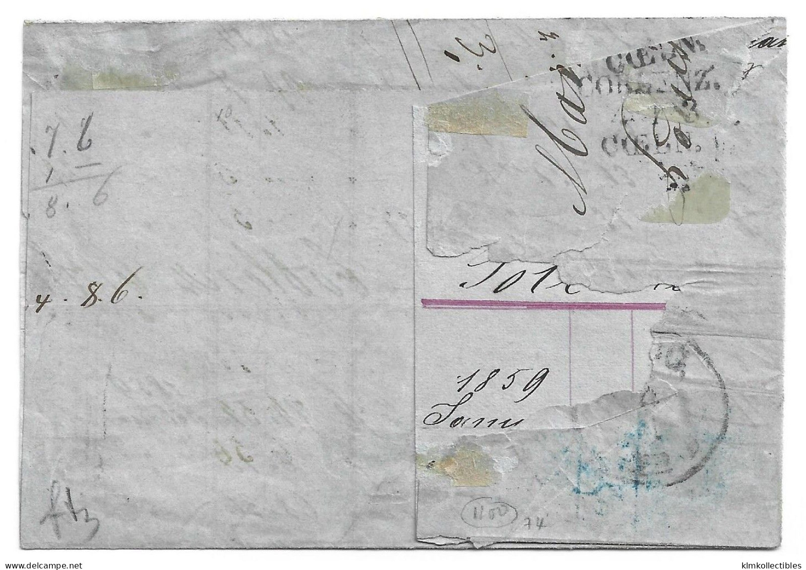 GERMANY DEUTSCHLAND - GERMAN STATES - 1859 BADEN LETTER FROM MANNHEIM TO GOBLENZ - Storia Postale