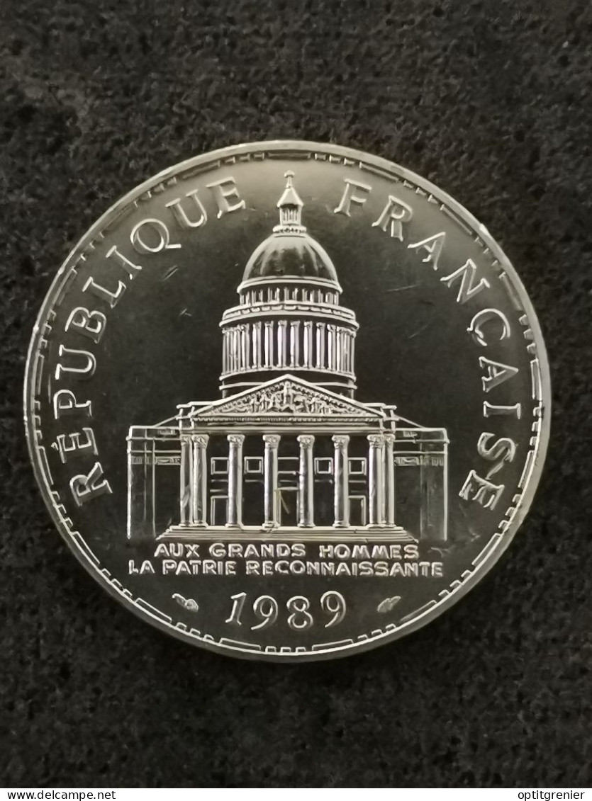 100 FRANCS ARGENT 1989 PANTHEON FRANCE 96449 EX. / SILVER - 100 Francs