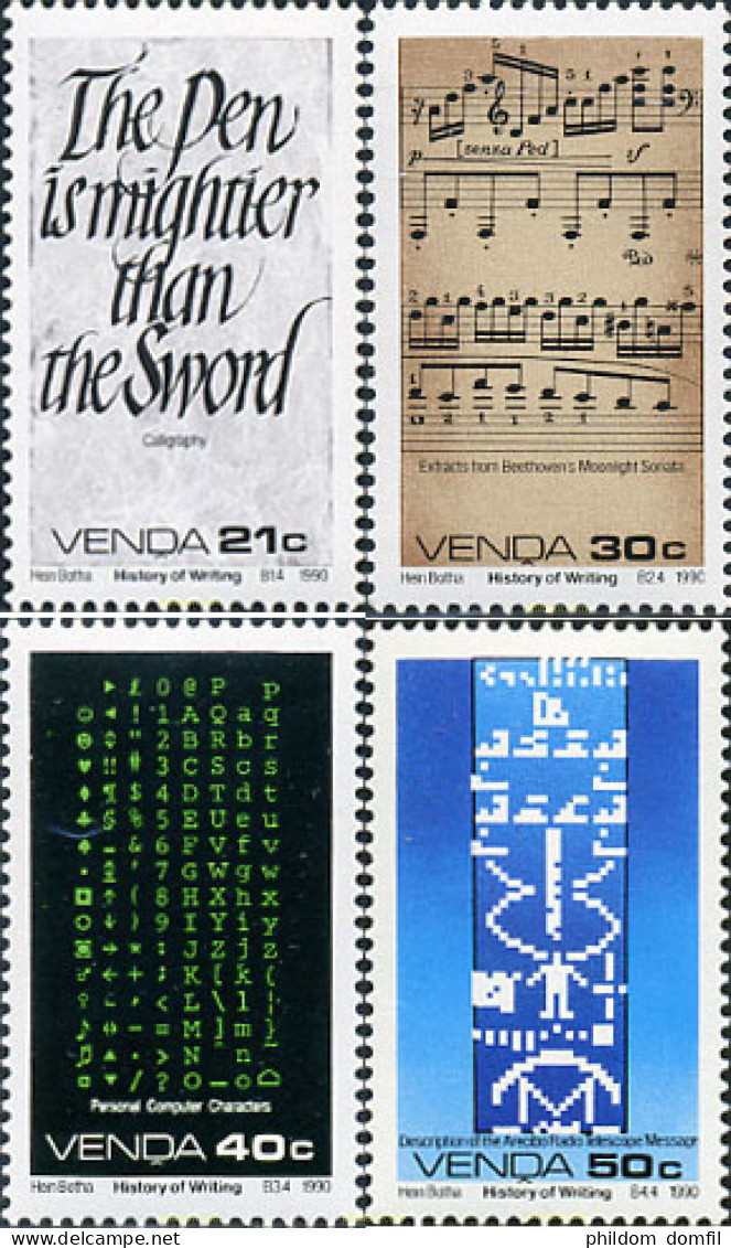 221287 MNH VENDA 1990 HISTORIA DE LA ESCRITURA - Venda