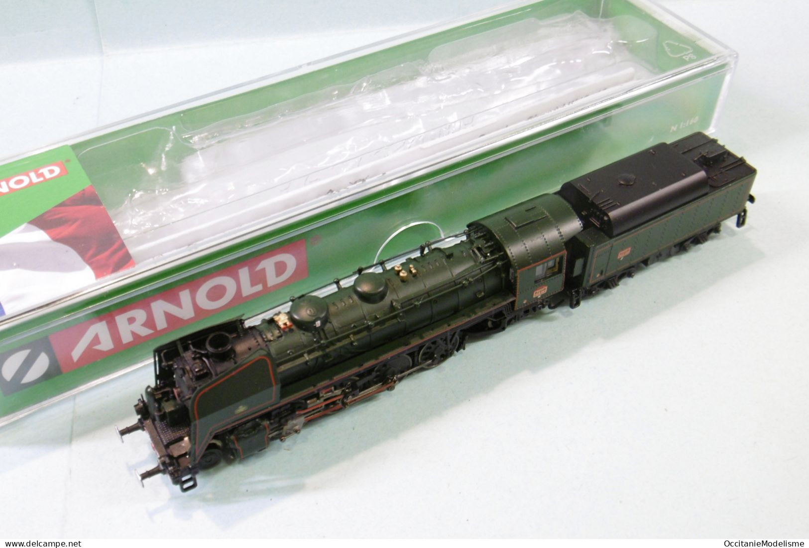 Arnold - Locomotive vapeur 141 R 1187 Fuel vert SNCF DCC Sound réf. HN2482S Neuf NBO N 1/160