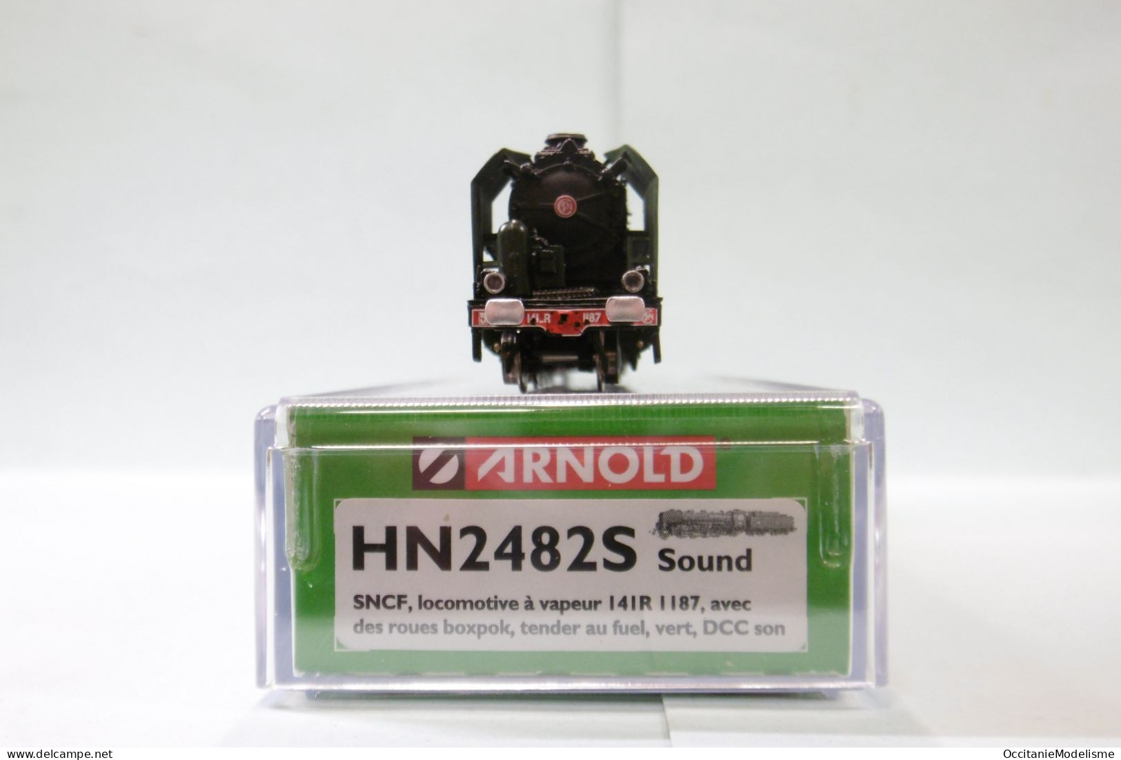 Arnold - Locomotive vapeur 141 R 1187 Fuel vert SNCF DCC Sound réf. HN2482S Neuf NBO N 1/160
