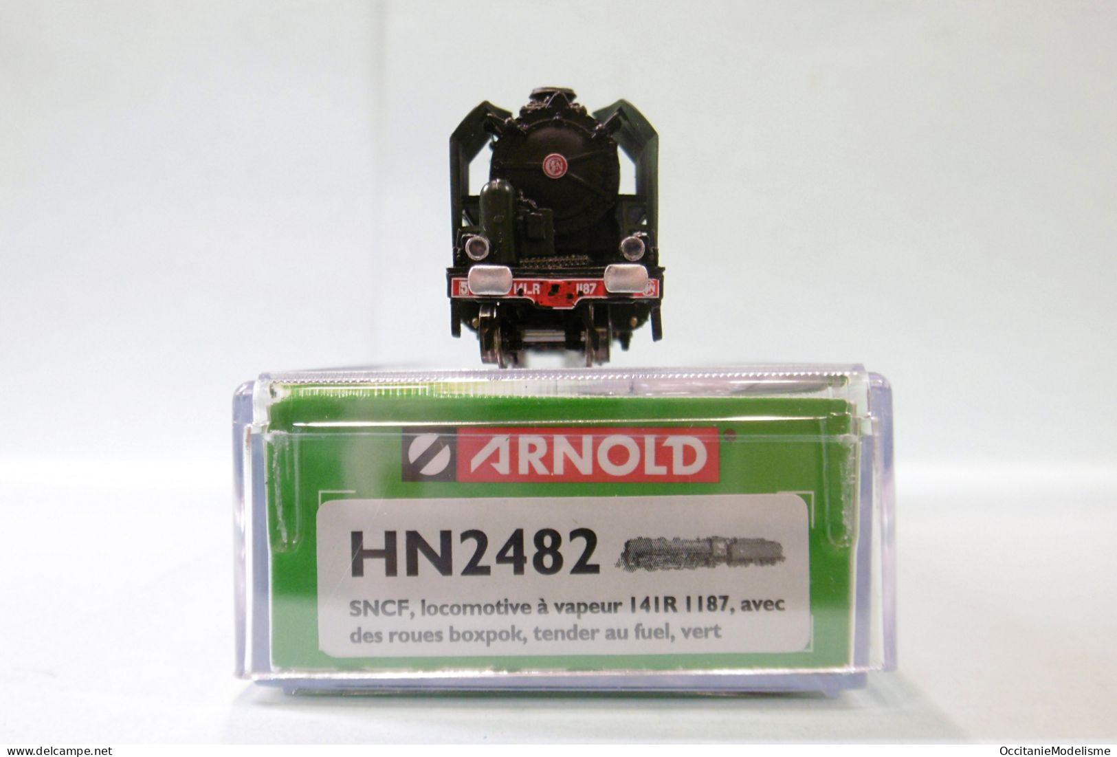 Arnold - Locomotive vapeur 141 R 1187 Fuel vert SNCF réf. HN2482 Neuf NBO N 1/160