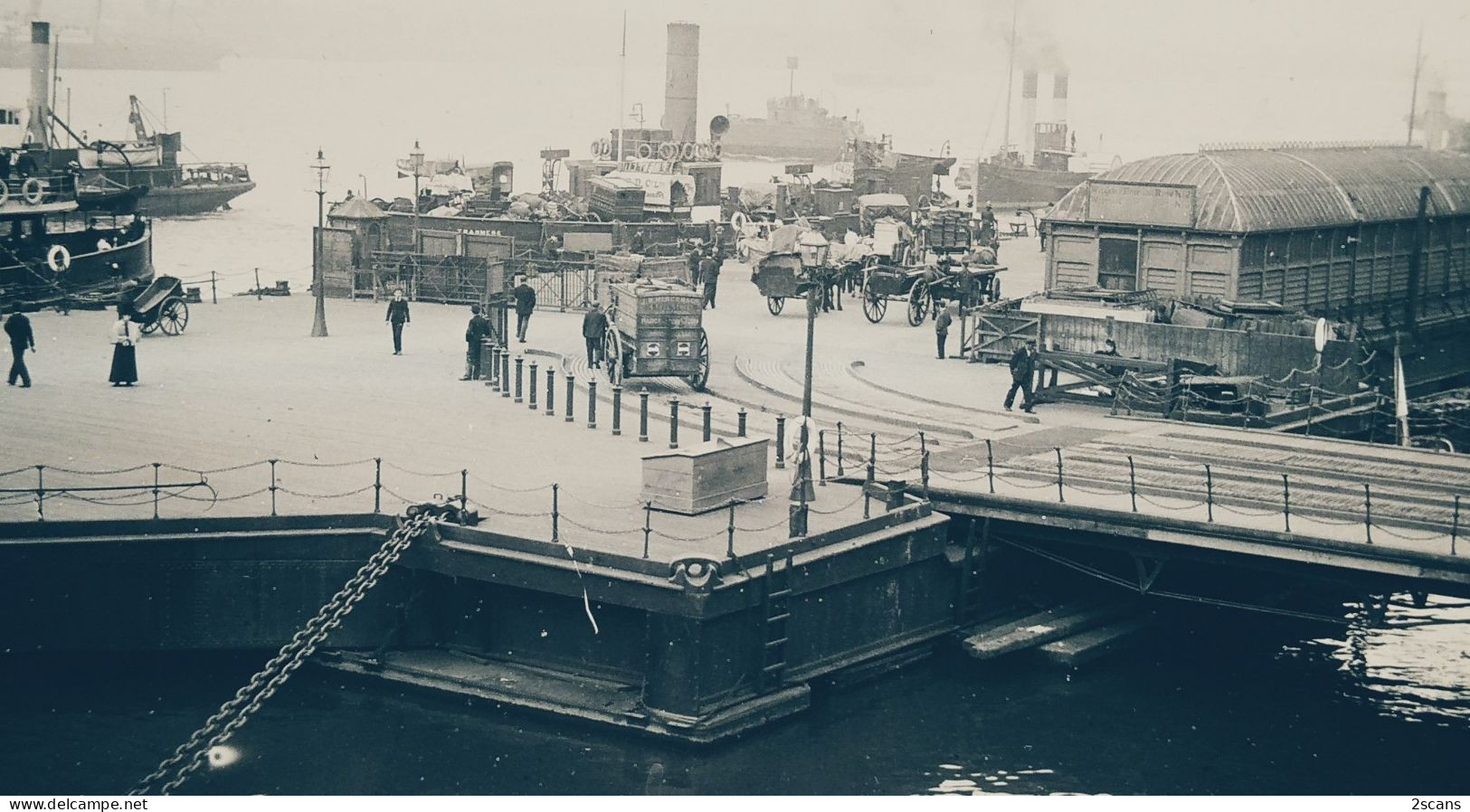 Angleterre - LIVERPOOL - Plaque De Verre Ancienne (vers 1905) - Quai Flottant - Floating Stage - Liverpool