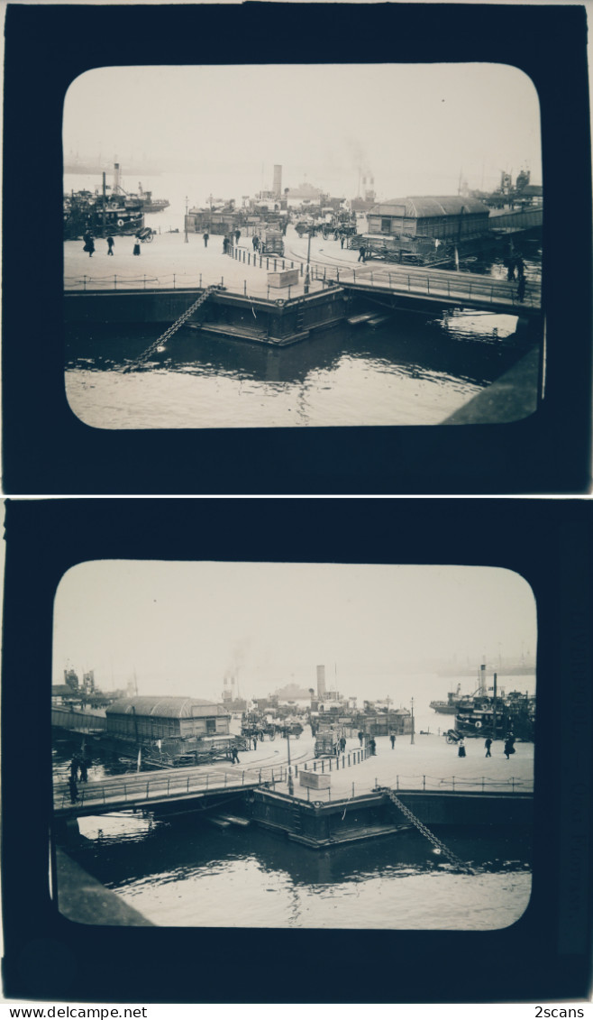 Angleterre - LIVERPOOL - Plaque De Verre Ancienne (vers 1905) - Quai Flottant - Floating Stage - Liverpool