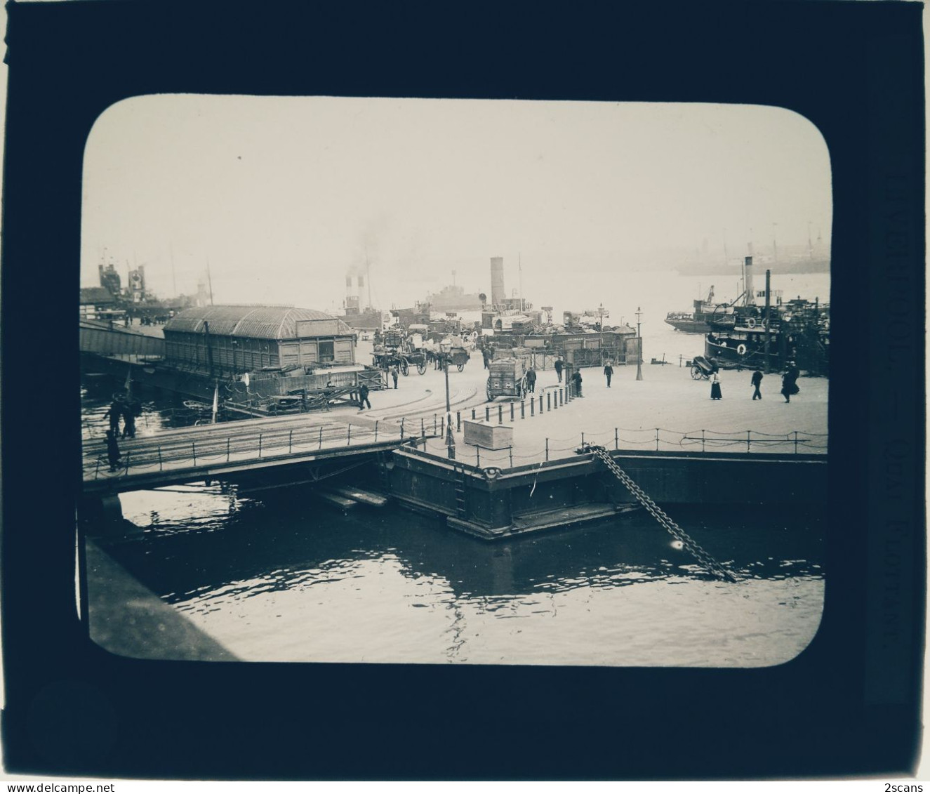 Angleterre - LIVERPOOL - Plaque De Verre Ancienne (vers 1905) - Quai Flottant - Floating Stage - Liverpool