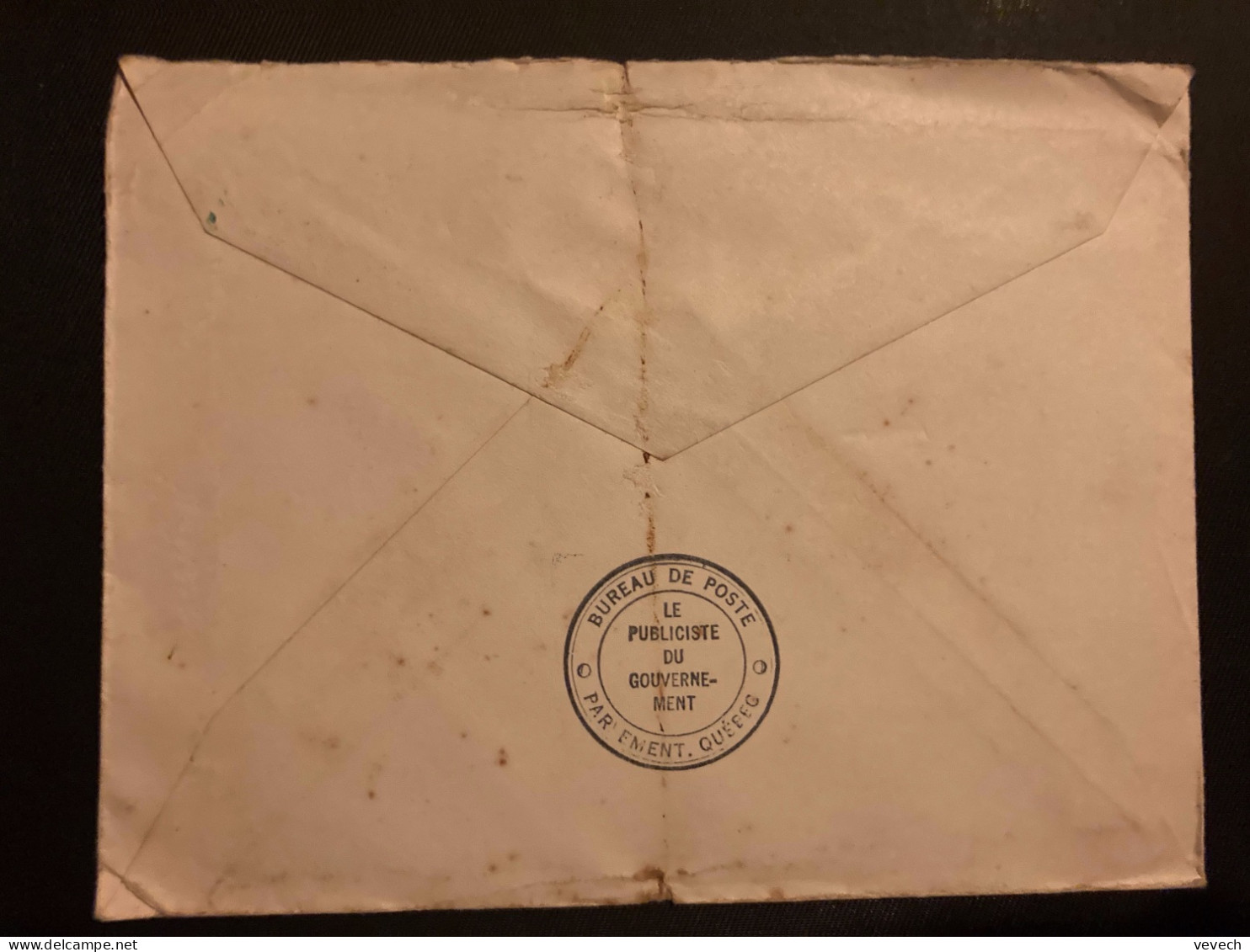 LETTRE EMA 4252 à 3 CENTS Du DEC 11 1934 QUEBEC + BUREAU DE POSTE PARLEMENT QUEBEC LE PUBLICISTE DU GOUVERNEMENT - Brieven En Documenten