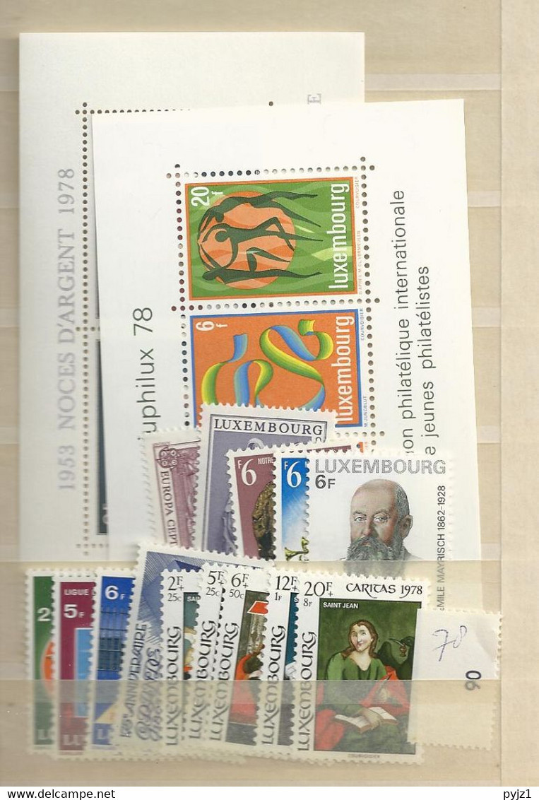 1978 MNH Luxemburg Year Complete According To Michel, Postfris** - Full Years