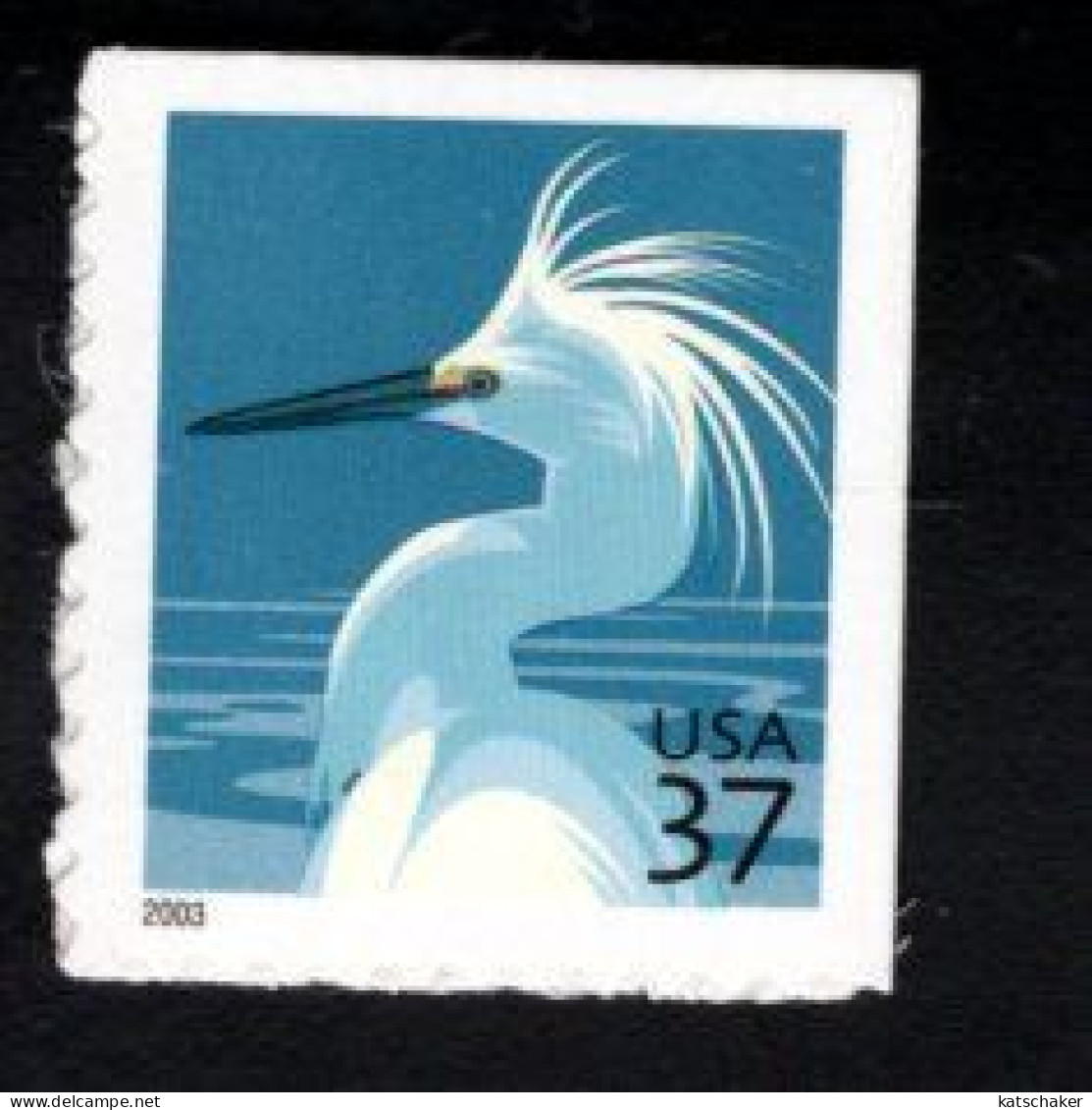 1854497787 2003 SCOTT 3830D (XX) POSTFRIS MINT NEVER HINGED - FAUNA - BIRD - SNOWY EGRET -RIGHT & UPPER SIDE IMPERF - Roulettes (Numéros De Planches)