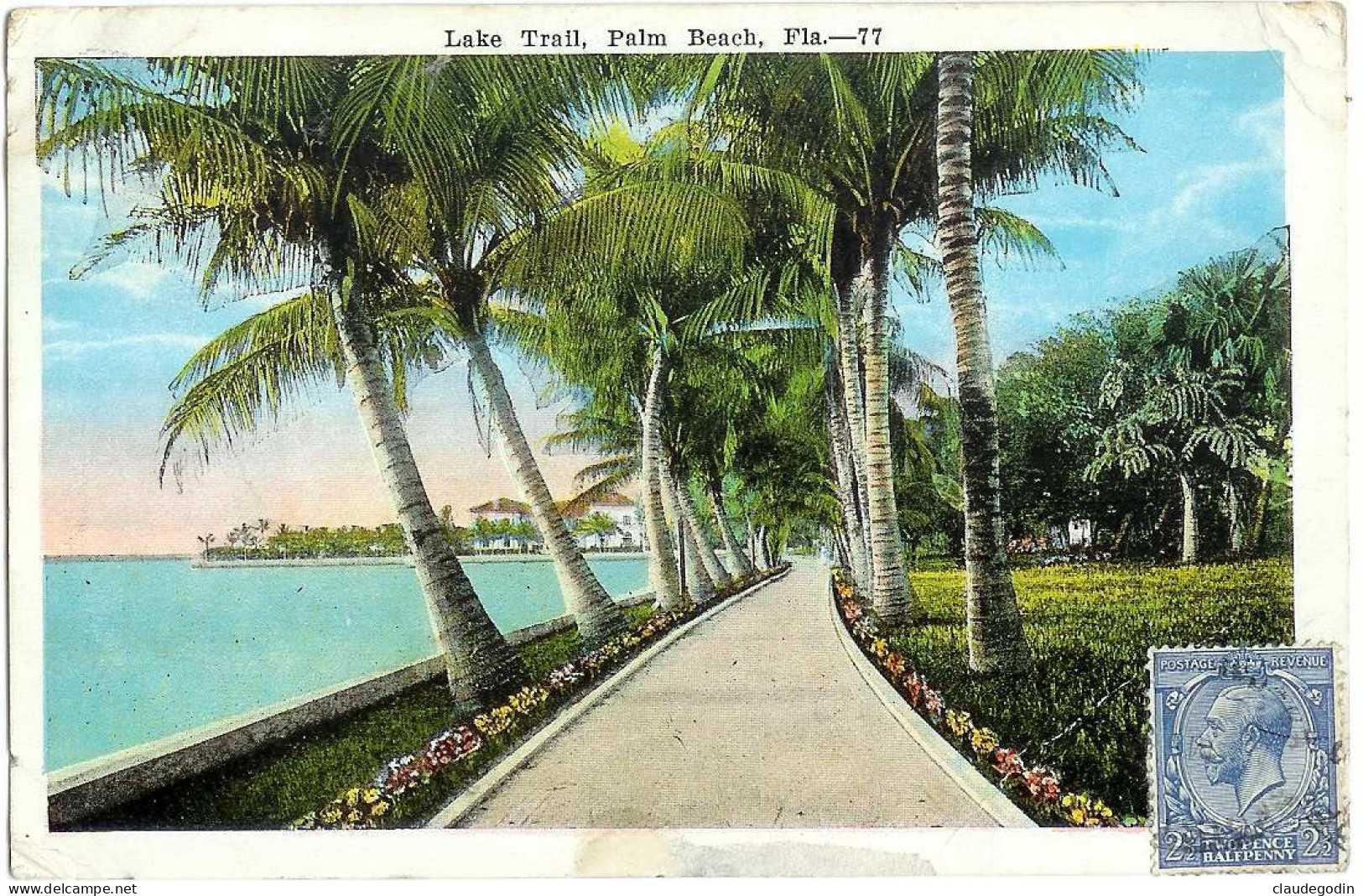 Palm Beach, Lake TRail. Floride. CPA écrite. Timbre Anglais Et Français?? - Palm Beach