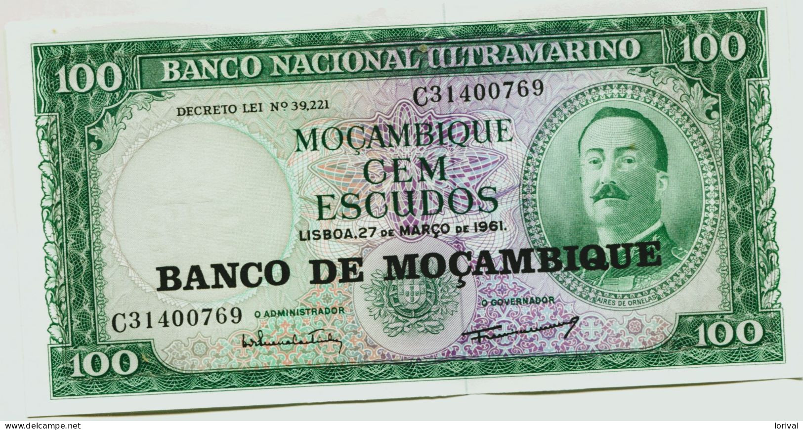 100 Escudos 27 Mars 1961 Neuf 6 Euros - Mozambique