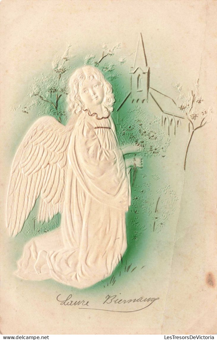ANGES - Petit Ange Tenant Un Bouquet De Fleur - Colorisé - Carte Postale Ancienne - Angels