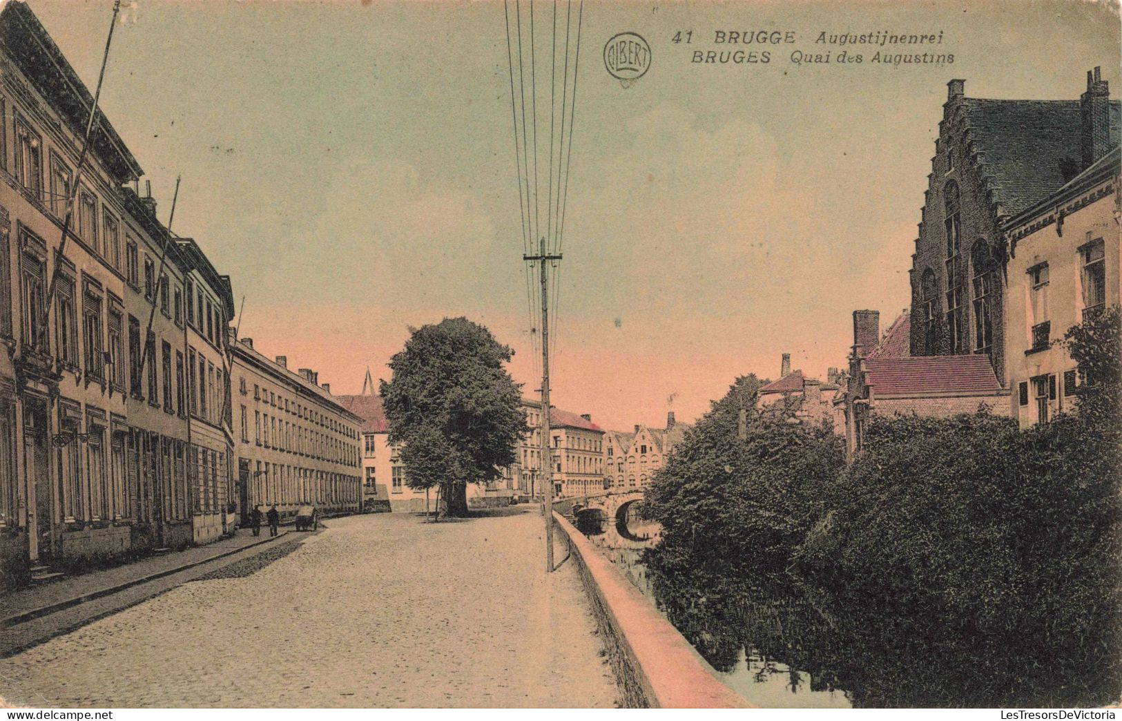 BELGIQUE - Flandre Occidentale- Bruges - Quais Des Augustins - Colorisé - Carte Postale Ancienne - Brugge