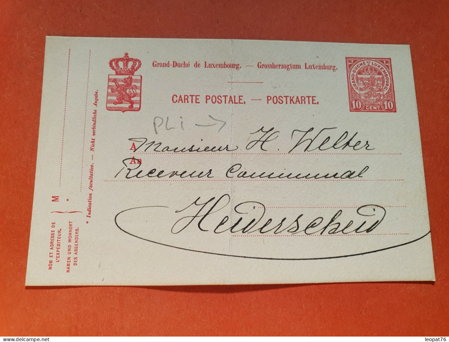 Luxembourg - Entier Postal Commercial ( Pli Central ) De Luxembourg Pour Un Maire En 1922 - Réf 2326 - Stamped Stationery