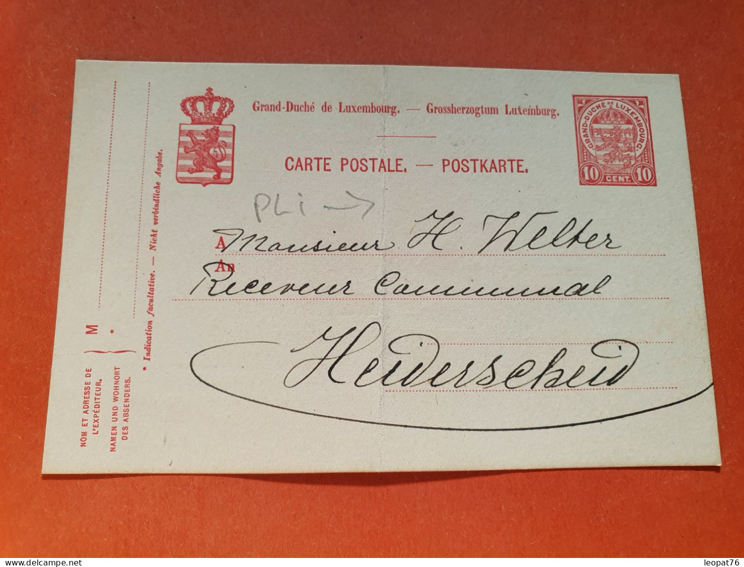 Luxembourg - Entier Postal Commercial ( Pli Central ) De Luxembourg Pour Un Maire En 1922 - Réf 2326 - Enteros Postales