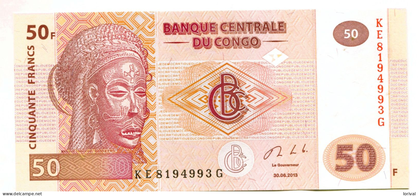 50 Francs30:06:2013 Neuf 3 Euros - République Démocratique Du Congo & Zaïre