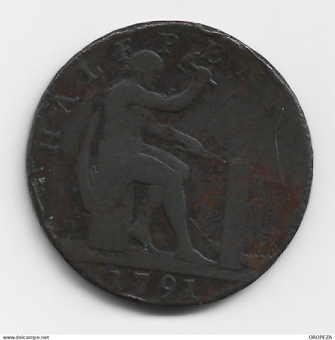 T54  -  GRAN BRETAÑA - JOHN WILKINSON IRON MASTER CONDER TOKEN 1791  Warwickshire GB - COPPER HALF PENNY - Altri & Non Classificati