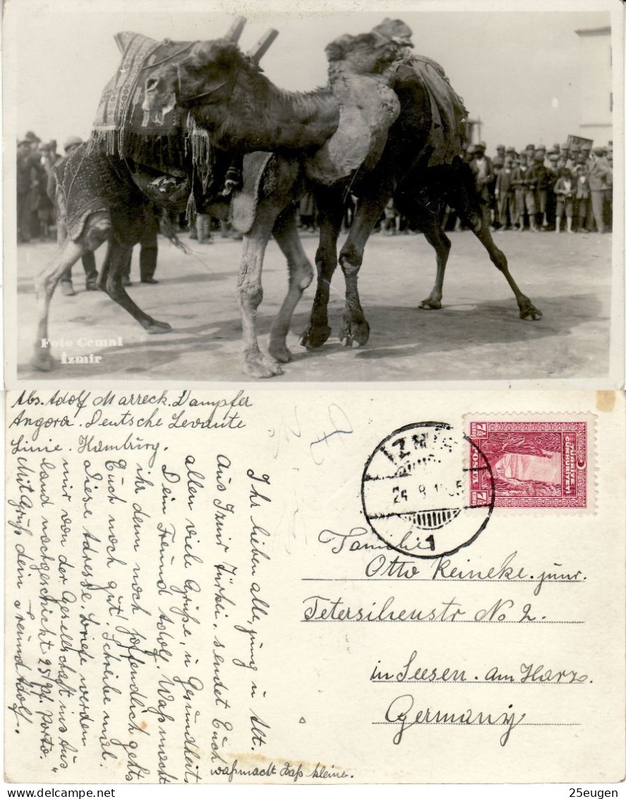 TURKEY 1935 POSTCARD SENT FROM IZMIR TO SEESEN - Cartas & Documentos