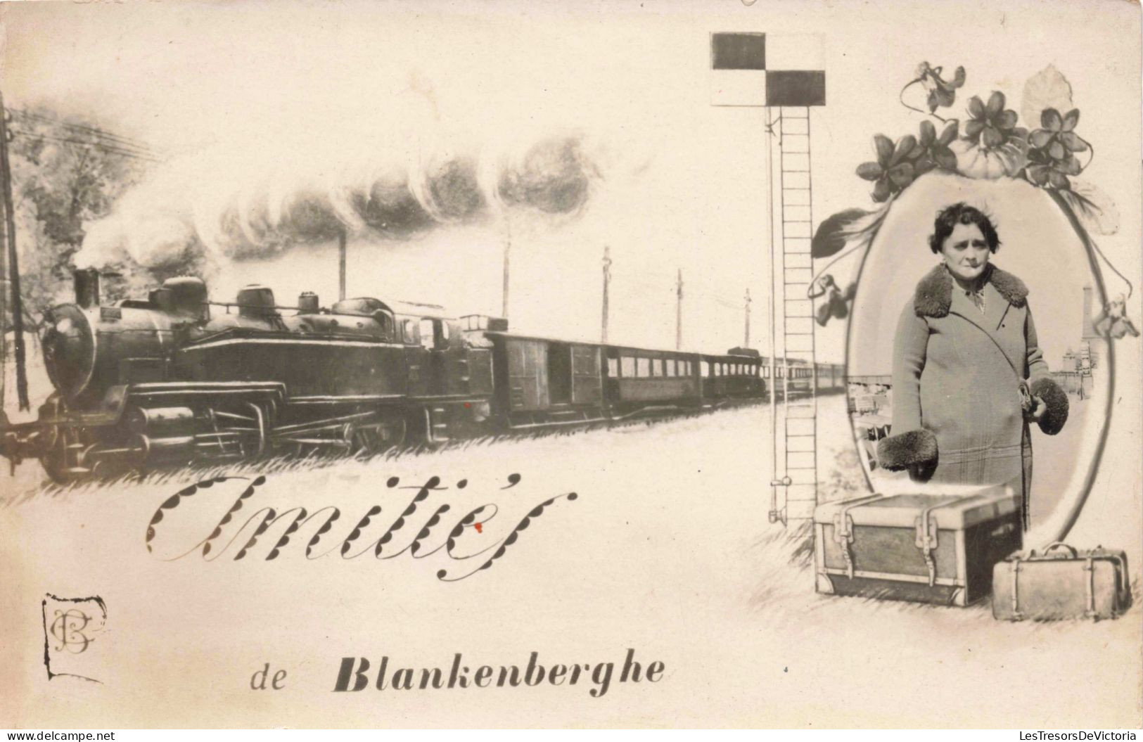 BELGIQUE - Flandre Occidentale - Blankenberge - Départ D'un Train - Carte Postale Ancienne - Blankenberge