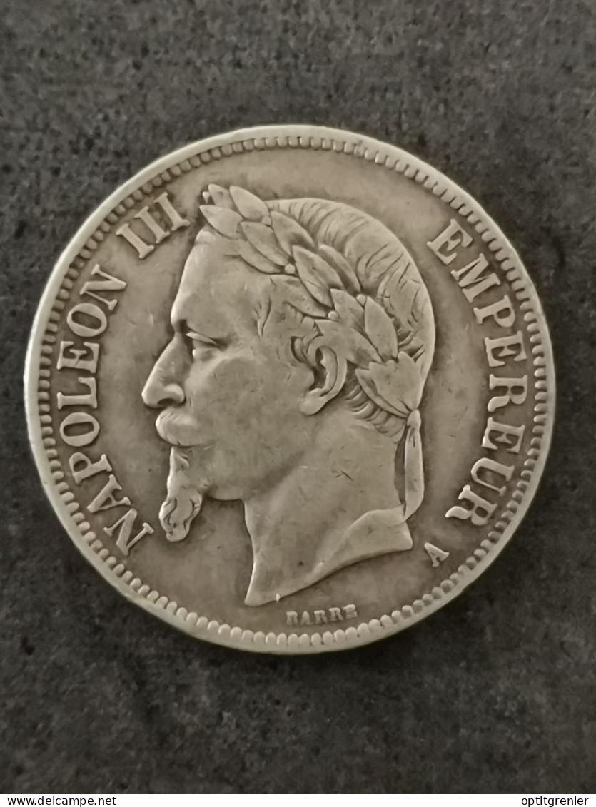 5 FRANCS ARGENT 1867 A PARIS NAPOLEON III TETE LAUREE / FRANCE SILVER - 5 Francs