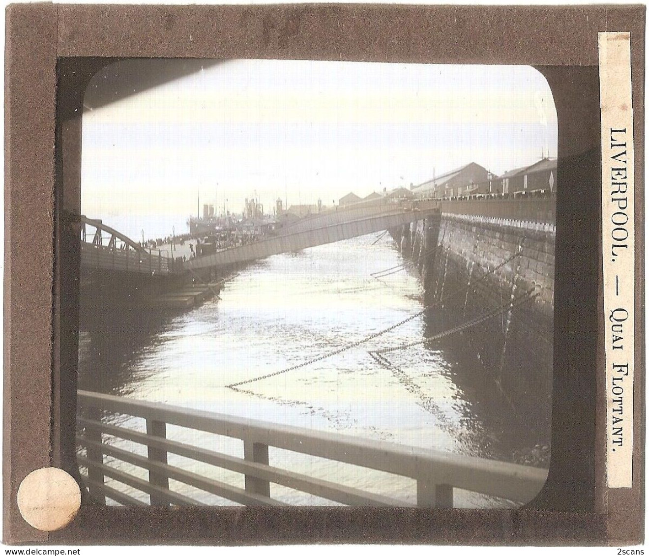 Angleterre - LIVERPOOL - Plaque De Verre Ancienne (vers 1905) - Quai Flottant - Floating Stage - Liverpool