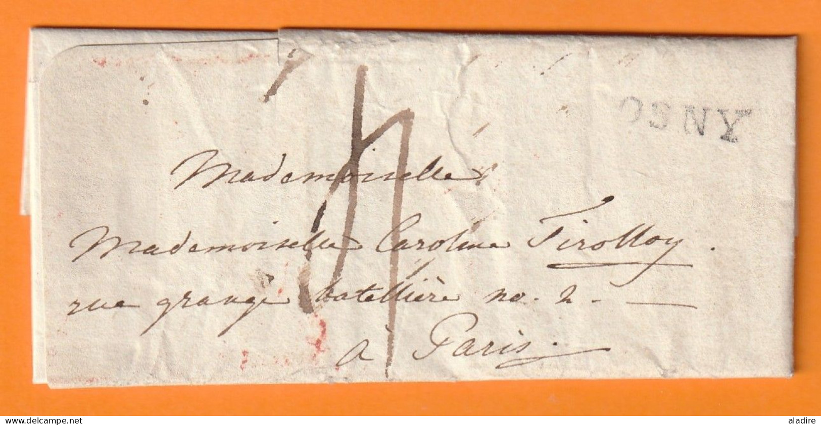 1810 - Marque Postale ROSNY Sur Lettre Pliée Avec Correspondance Privée Vers PARIS - Taxe 4 - Règne De Napoléon 1er - 1801-1848: Précurseurs XIX
