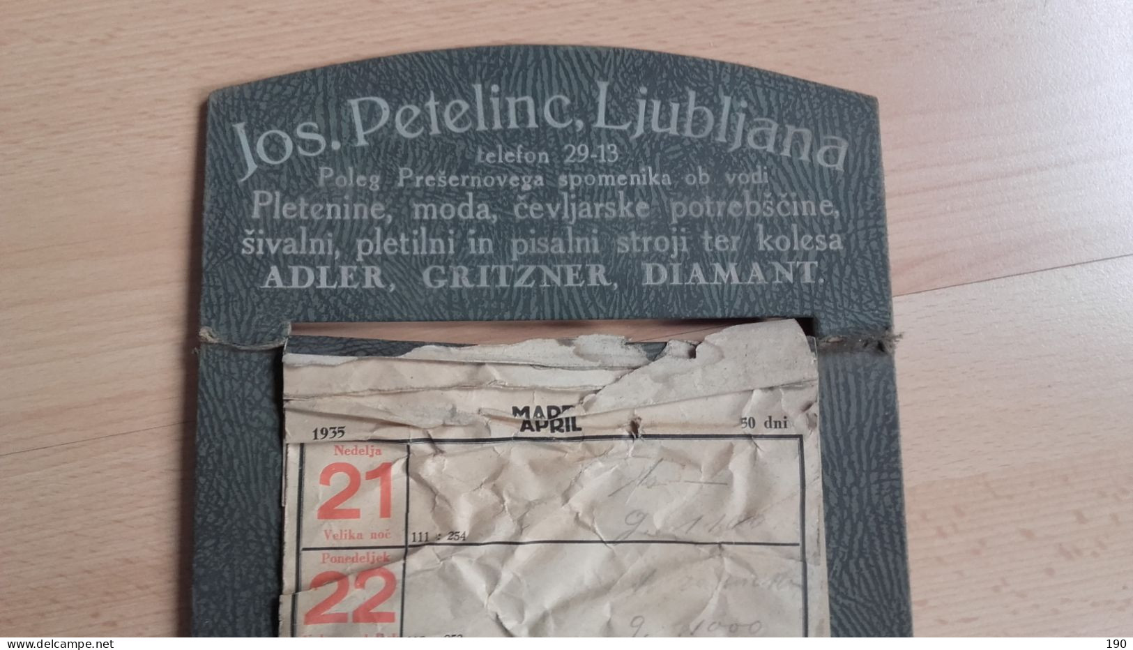 Josip Petelinc,Ljubljana:pletenine,moda,kolesa Adler,Gritzner,Diamant.Trgovina/store - Grossformat : 1921-40