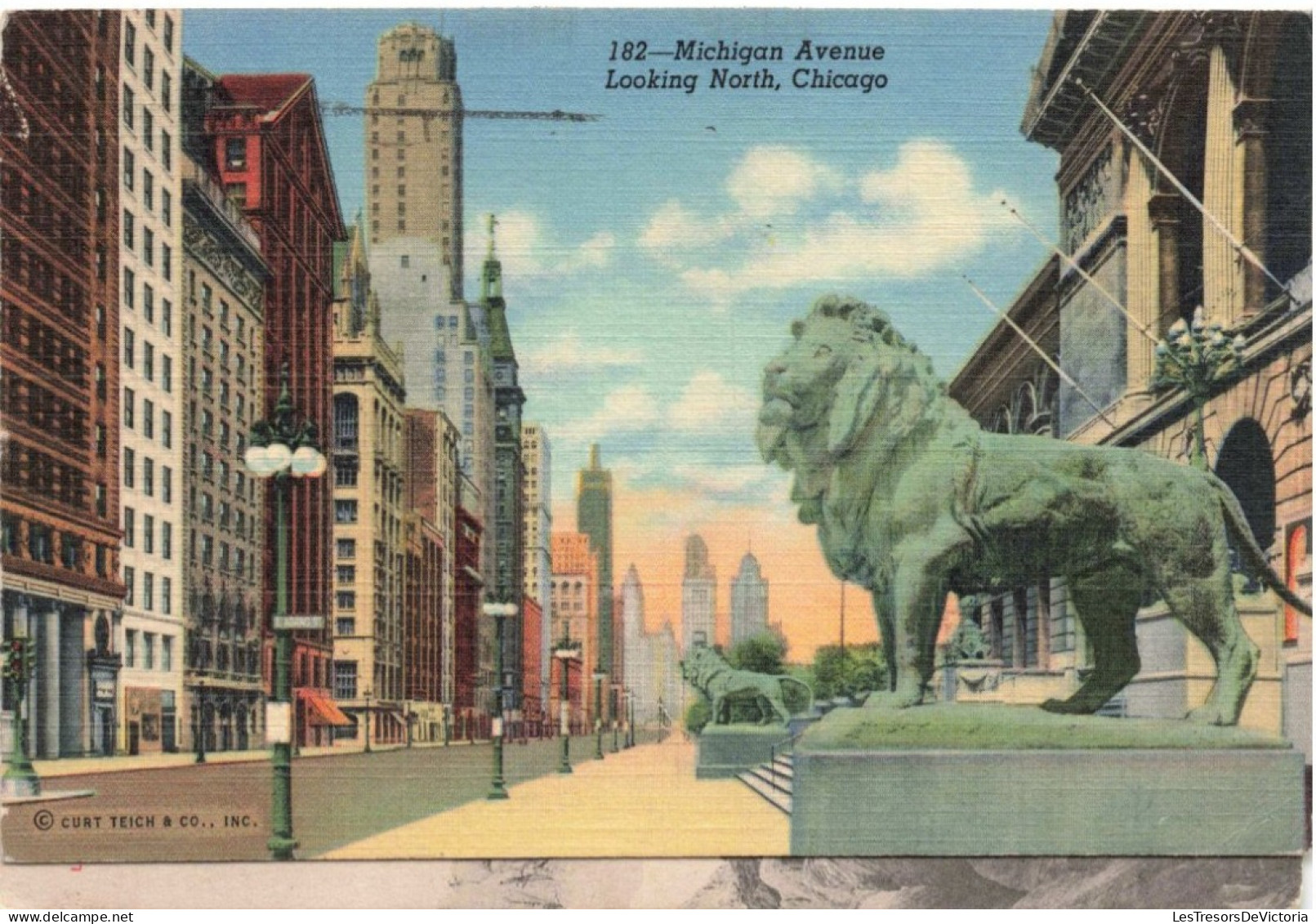 ÉTATS-UNIS  - Michigan  - Avenue Looking North - Chicago - Colorisé - Carte Postale Ancienne - Other & Unclassified