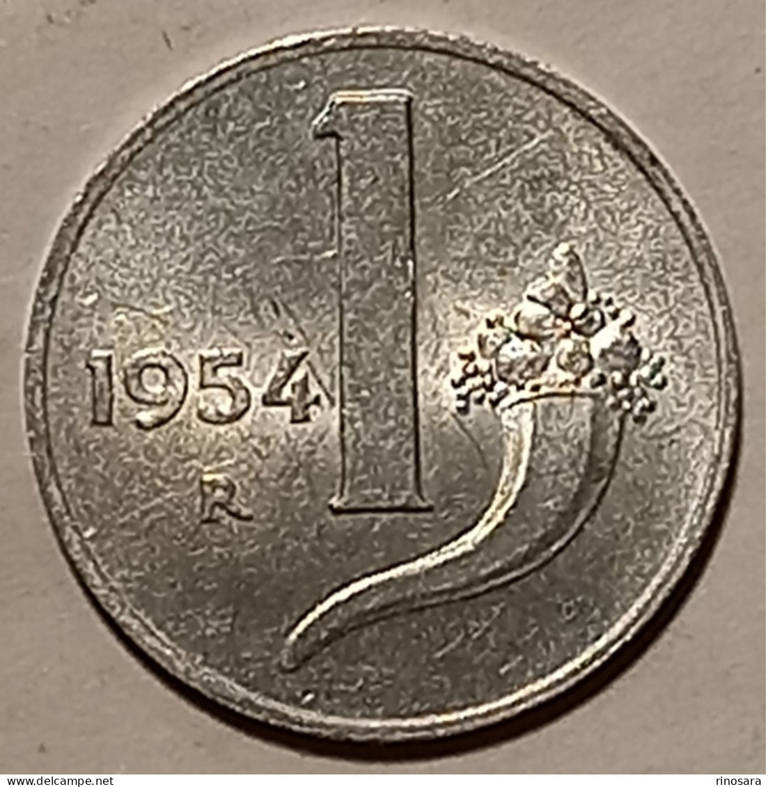 Errore Di Conio 1 Lira 1954 Repubblica Italiana - Abarten Und Kuriositäten