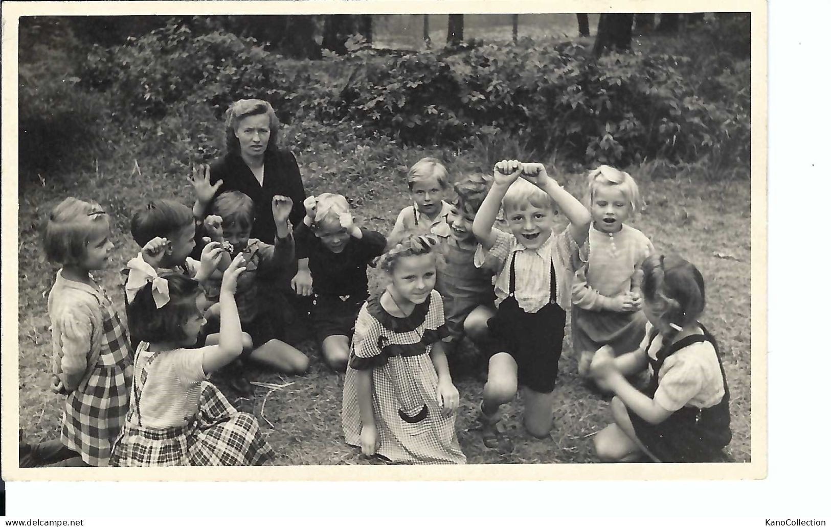 Kindergruppe Mit Aufsichtsdame, Berlin, Kleiner Wannsee 1950, SW-Foto 8,5 X 13,5, Foto Taureg Berlin-Neukölln - Personas