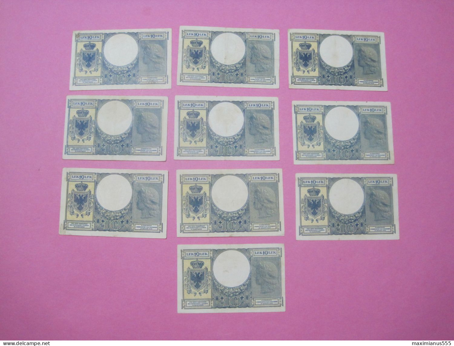 Albania Lot 10 X 10 Lek Banknotes ND 1939 (1) Better Quality - Albania