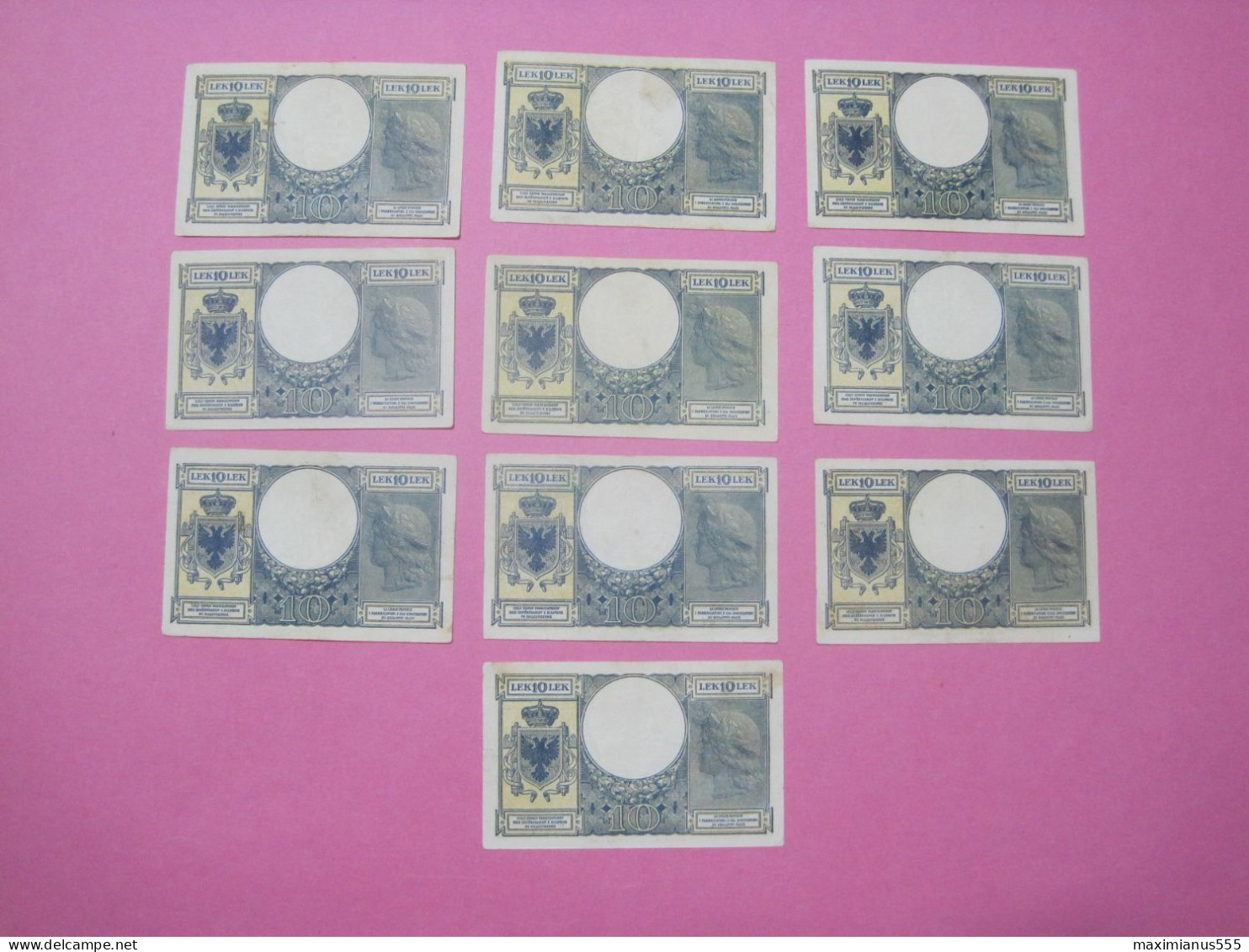 Albania Lot 10 X 10 Lek Banknotes ND 1939 (2) Better Quality - Albania