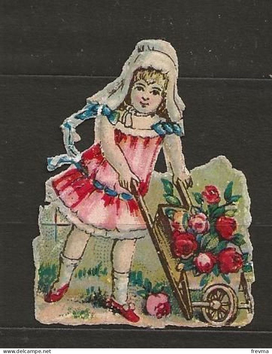 Découpis Enfant Portant Des Fleursr Année 1899 A 1900 - Ragazzi