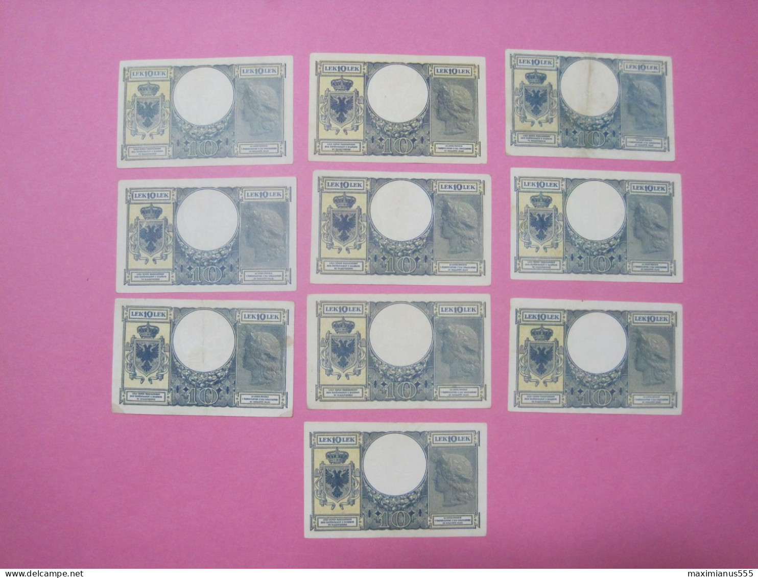 Albania Lot 10 X 10 Lek Banknotes ND 1939 (2a) Better Quality - Albania