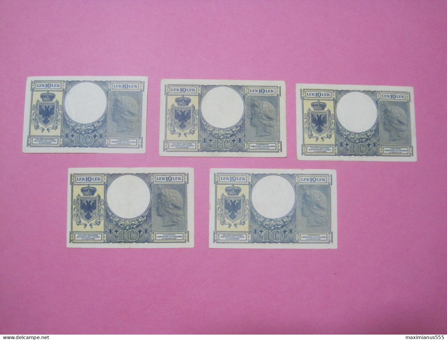 Albania Lot 5 X 10 Lek Banknotes ND 1939 (1) Better Quality - Albania