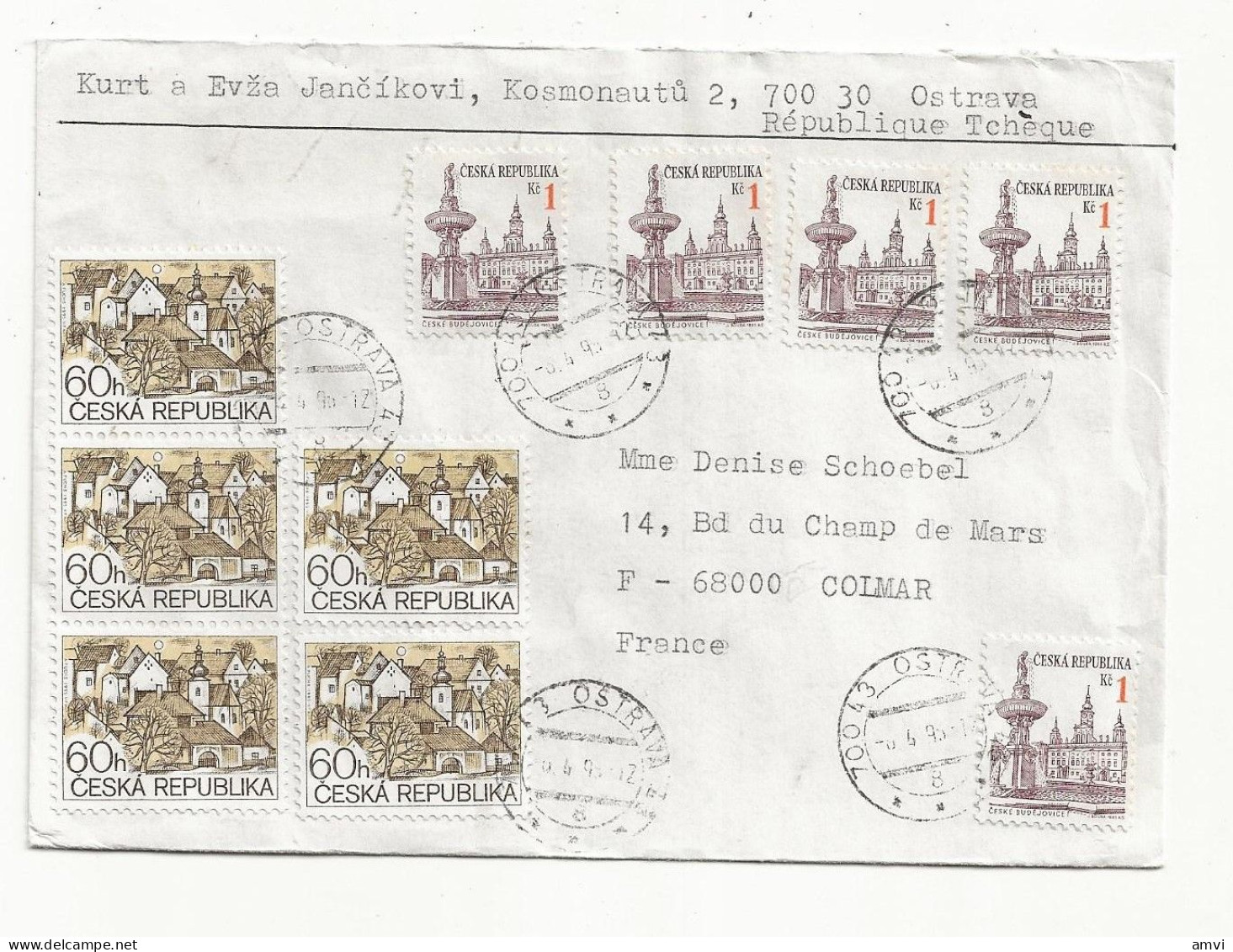 23-0737 Tchécoslovaquie 1993 - Lettres & Documents