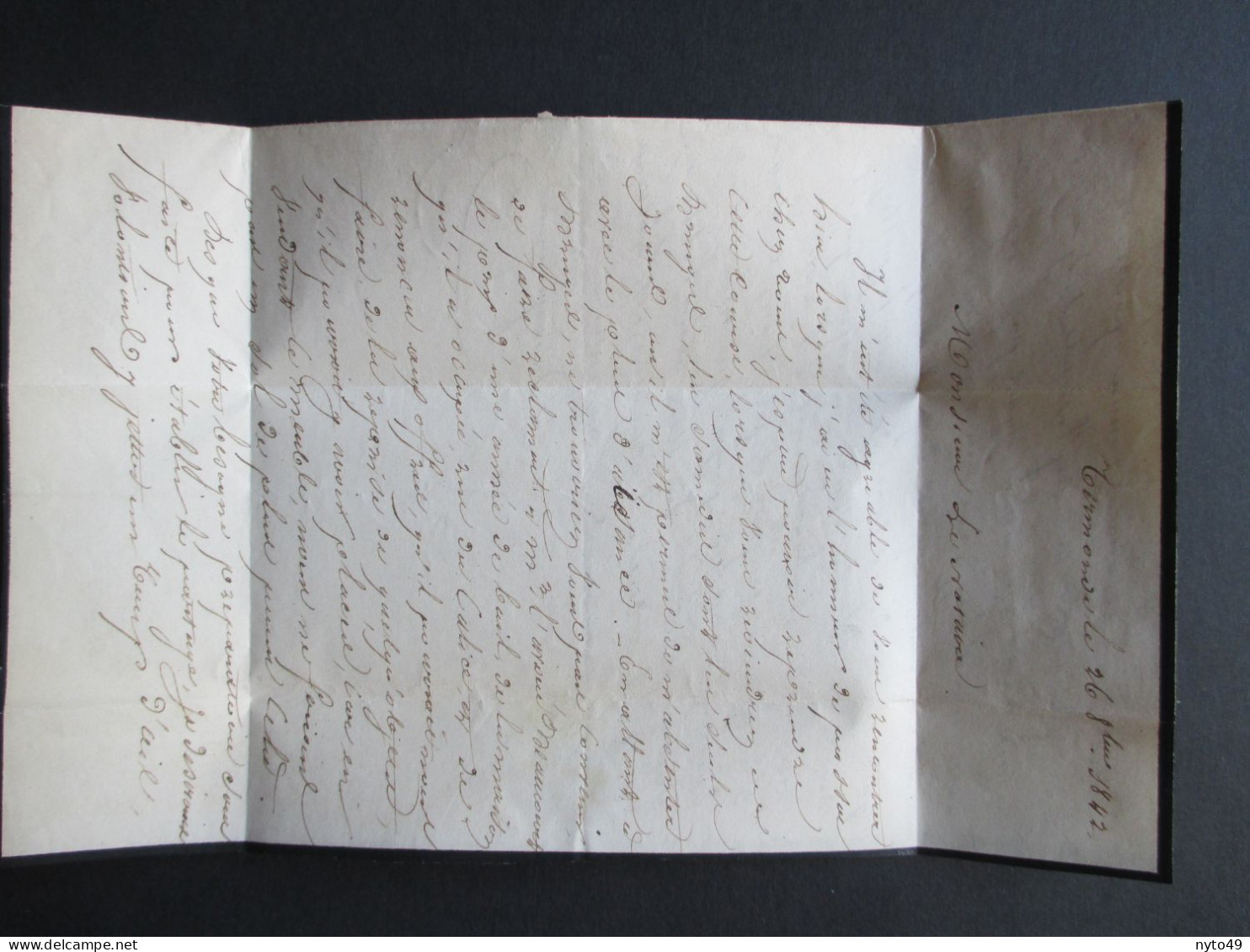 Brief  Verstuurd Uit Dendermonde Naar Gent Op 26/10/1842 - 4 Scans - 1830-1849 (Unabhängiges Belgien)
