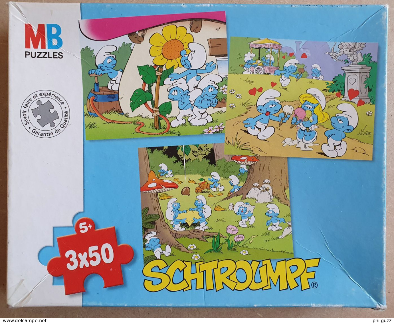 PUZZLE MB 2006 SCHTROUMPFS Avec Boîte  3 X 50 Pièces 2 Complet 1 Incomplet Schtroumpf - Puzzels