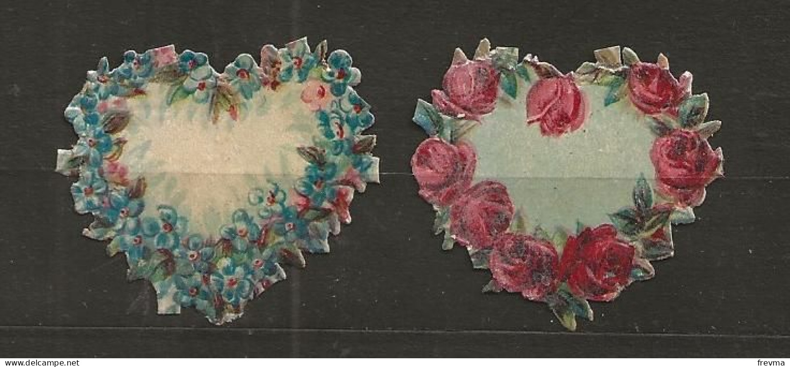 Découpis Fleur En Forme De Coeur Année 1899 A 1900 - Fiori