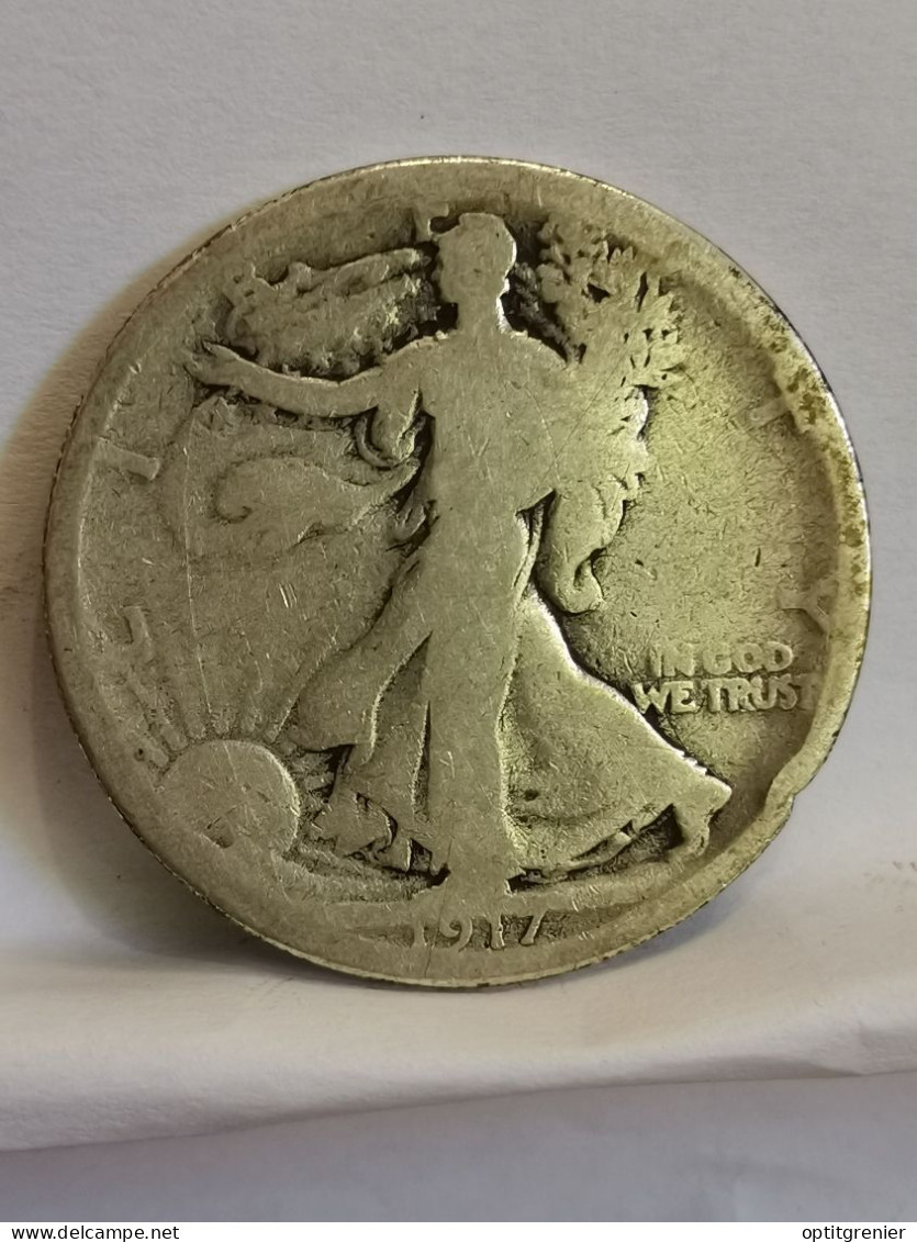 HALF DOLLAR ARGENT 1917 D DENVER 1/2 DOLLAR LIBERTY WALKING USA / SILVER - 1916-1947: Liberty Walking (Liberté Marchant)