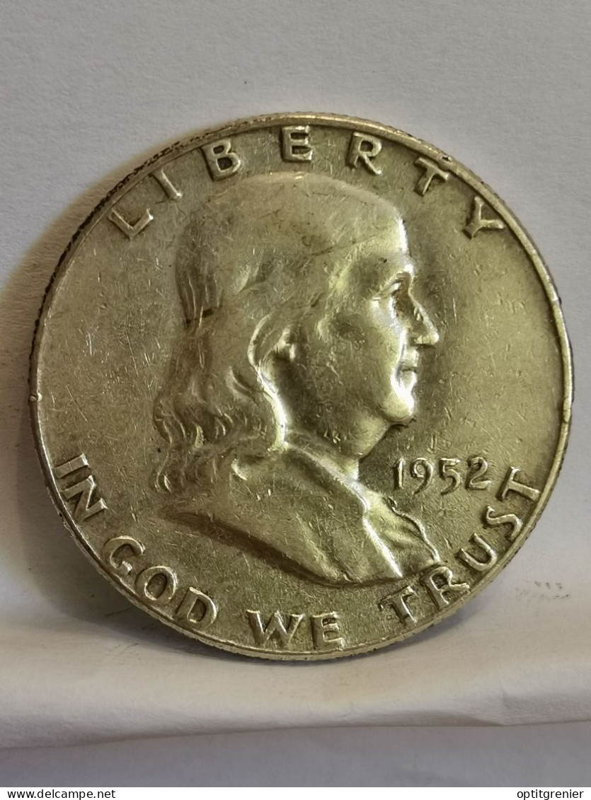 FRANKLIN HALF DOLLAR ARGENT 1952 PHILADELPHIE USA / 1/2 DOLLAR SILVER - 1948-1963: Franklin