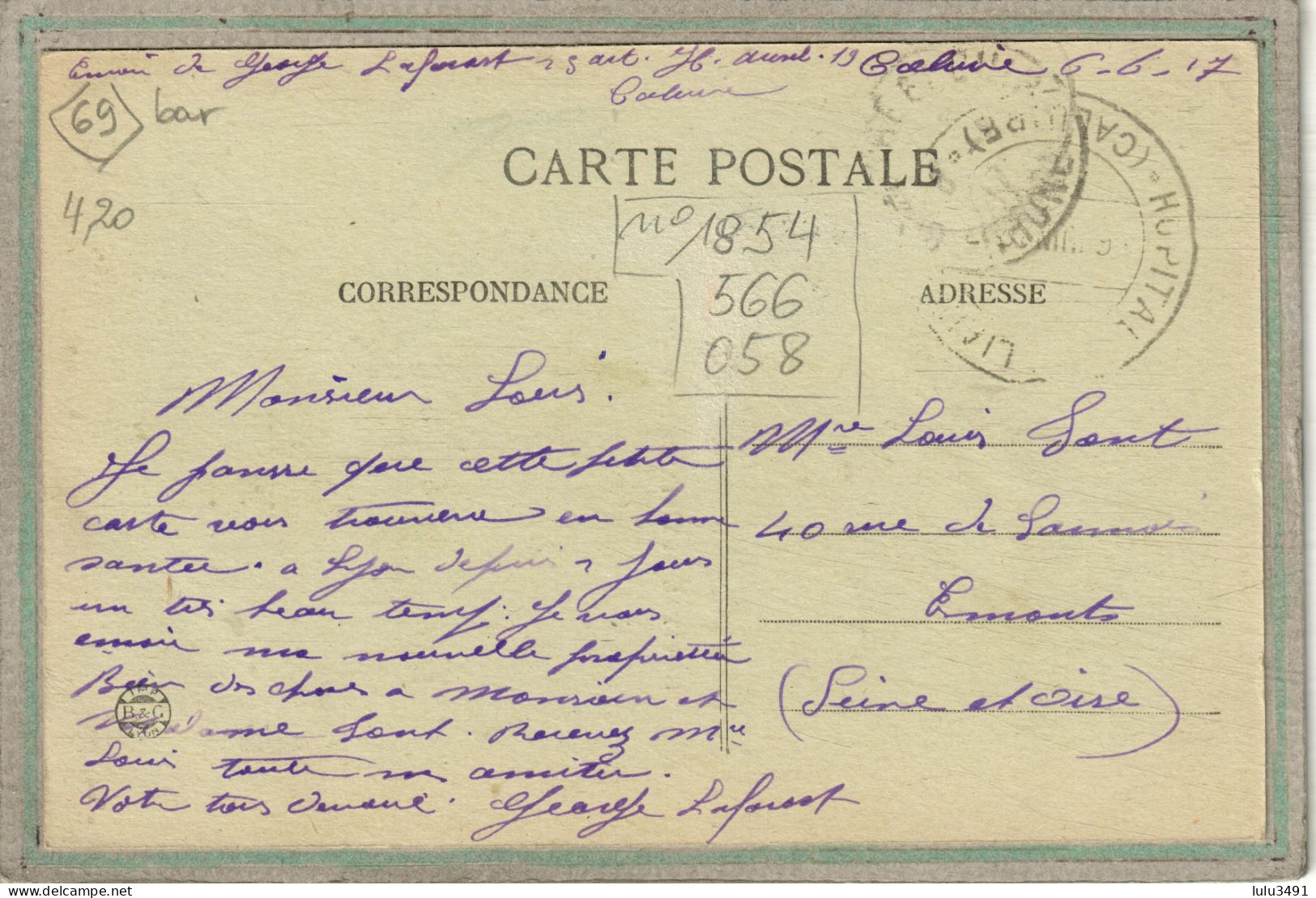 CPA (69) CALUIRE - Mots Clés: Hôpital Auxiliaire N° 19, Convalescents, Complémentaire, Croix-Rouge, Temporaire - 14 / 17 - Caluire Et Cuire