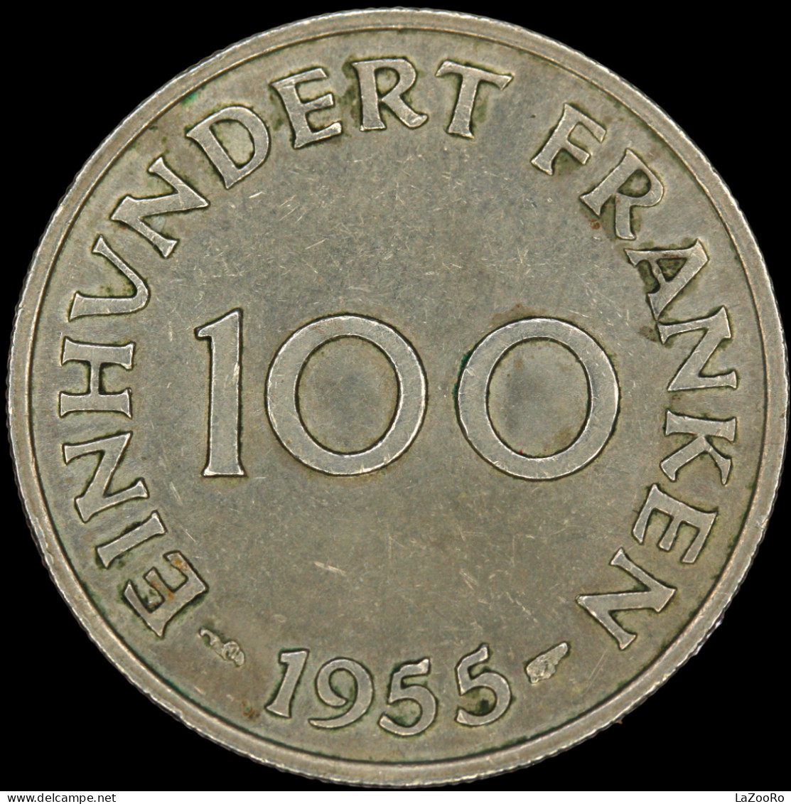 LaZooRo: Germany SAARLAND 100 Franken 1955 XF / UNC - 10 Franken