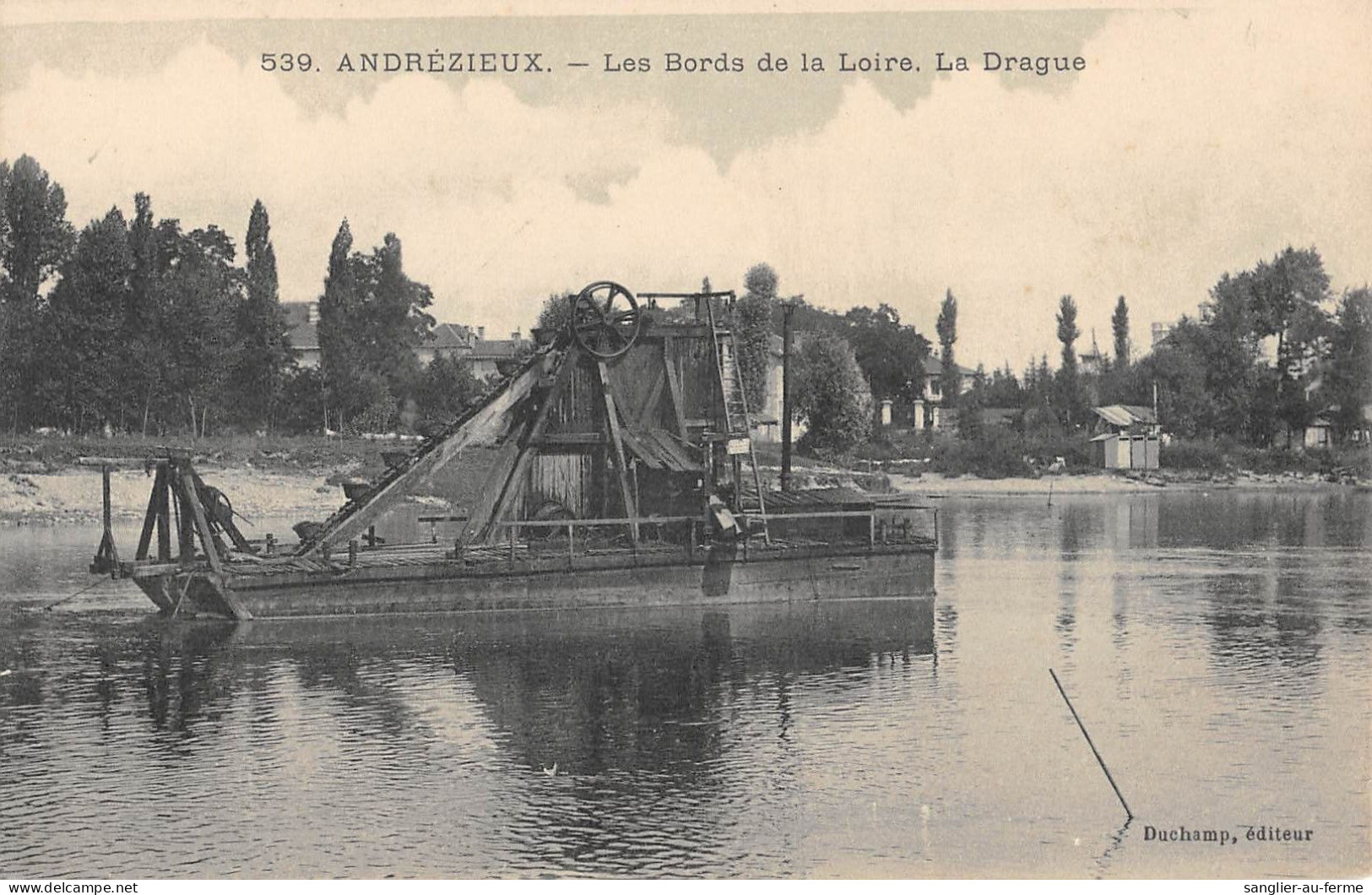 CPA 42 ANDREZIEUX / LES BORDS DE LA LOIRE / LA DRAGUE - Andrézieux-Bouthéon