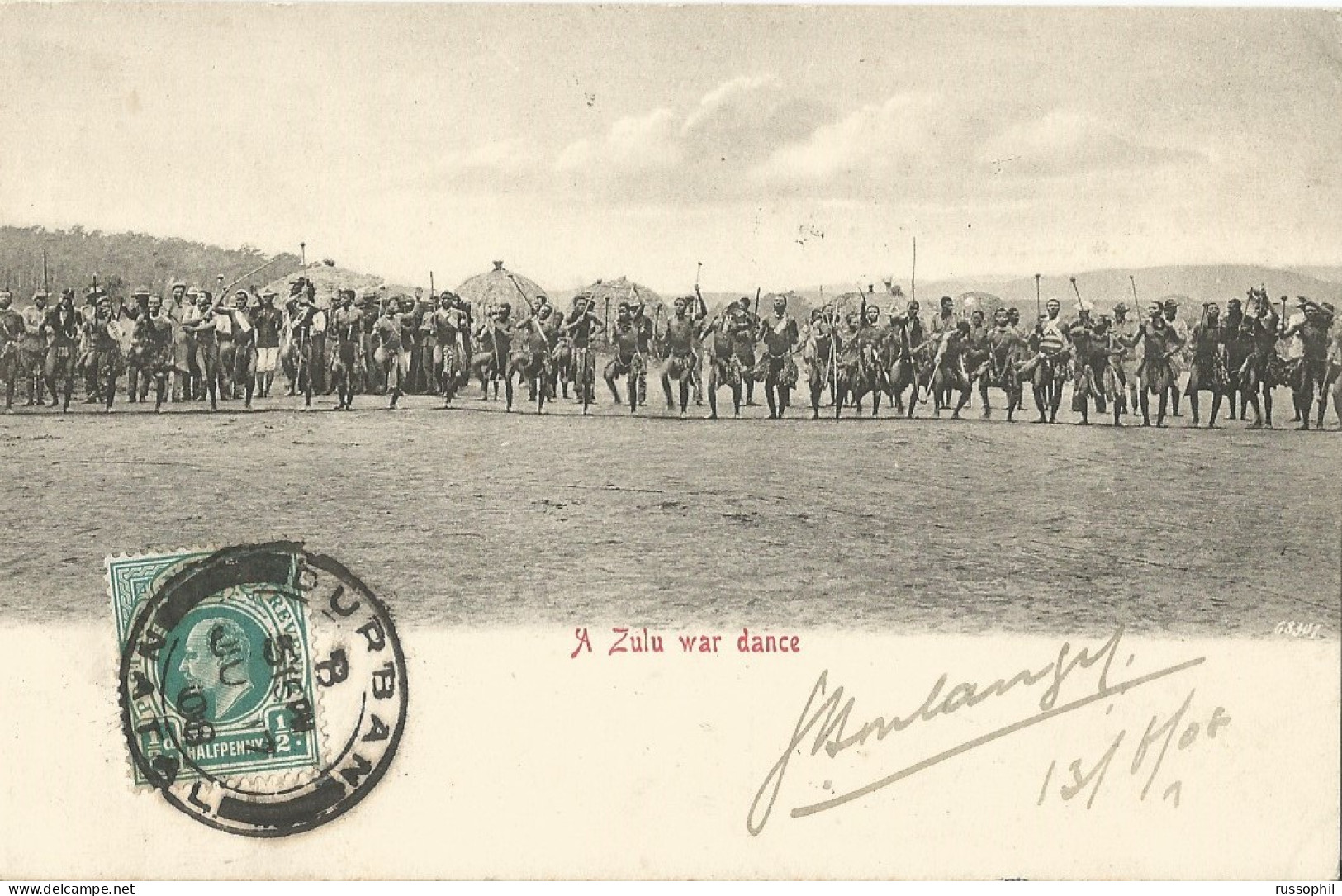 SOUTH AFRICA RSA - A ZULU WAR DANCE - PUB. BY SALLO EPSTEIN REF #2615 - 1908 - Afrique